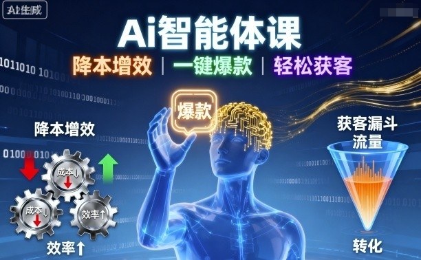 Ai智能体课，降本增效，一键爆款，轻松获客-立业有术
