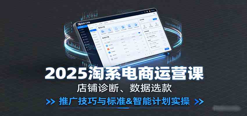 2025淘系电商运营课：店铺诊断、数据选款，推广技巧与标准&智能计划实操-立业有术