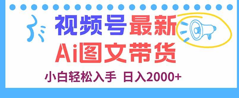 （16092期）视频号最新AI图文带货，每天几分钟，小白轻松入手，日入2000+-立业有术