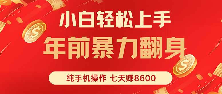 （16080期）七天狂赚8600，小白纯手机操作，日入1000+-立业有术