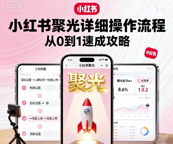 小红书聚光详细操作流程，小红书聚光从0到1速成攻略-立业有术