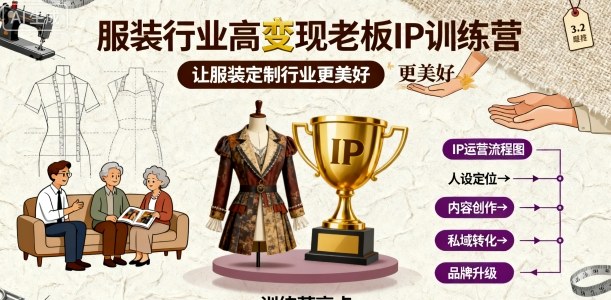 服装行业高变现老板IP训练营，让服装定制行业更美好-立业有术