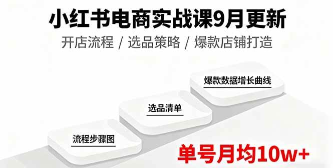 （16120期）小红书电商实战课9月更新，开店流程/选品策略/爆款店铺打造，单号月均10w+-立业有术