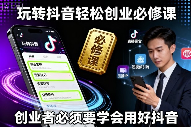 玩转抖音轻松创业必修课，创业者必须要学会用好抖音-立业有术