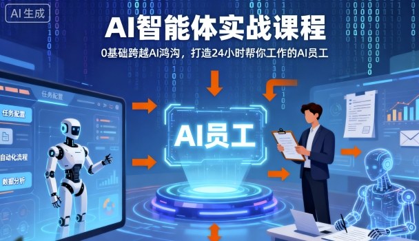 Ai智能体实战课程，0基础跨越Ai鸿沟，打造24小时帮你工作的Ai员工，打破常规，以实战定义Ai-立业有术