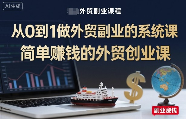 从0到1做外贸副业的系统课，简单賺钱的外贸创业课-立业有术