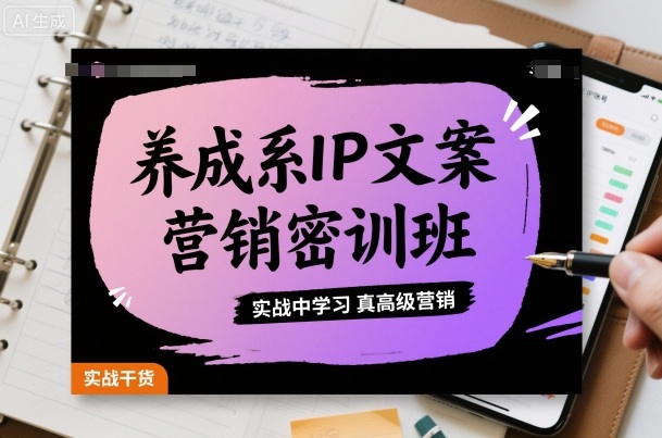 养成系IP文案营销密训班，实战中学习真高级营销-立业有术