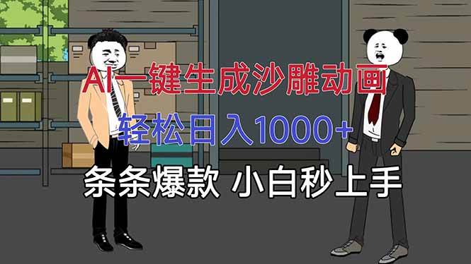 （16191期）AI一键生成沙雕动画，轻松日入1000+，条条爆款，小白秒上手-立业有术
