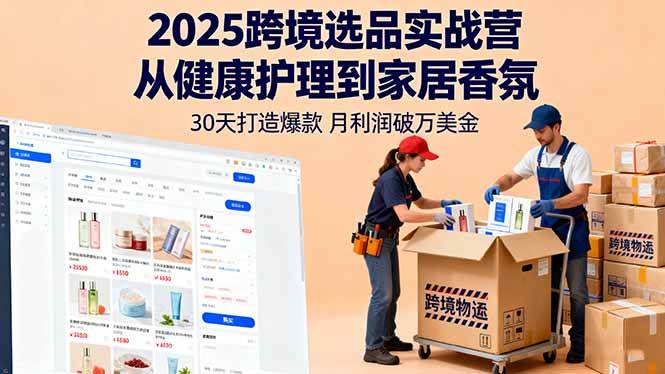 （16186期）2025跨境选品实战营：从健康护理到家居香氛，30天打造爆款,月利润破万美金-立业有术