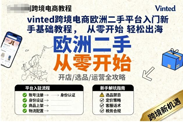 vinted跨境电商欧洲二手平台入门新手基础教程，从零开始轻松出海-立业有术