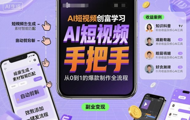 AI短视频创富学习，手把手教会你制作AI短视频-立业有术