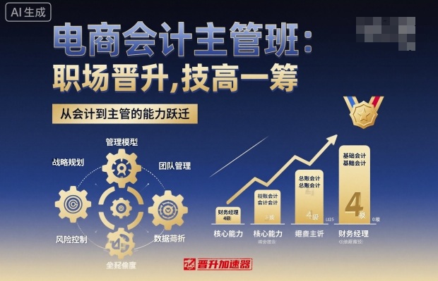 电商会计主管班，职场晋升，技高一筹-立业有术