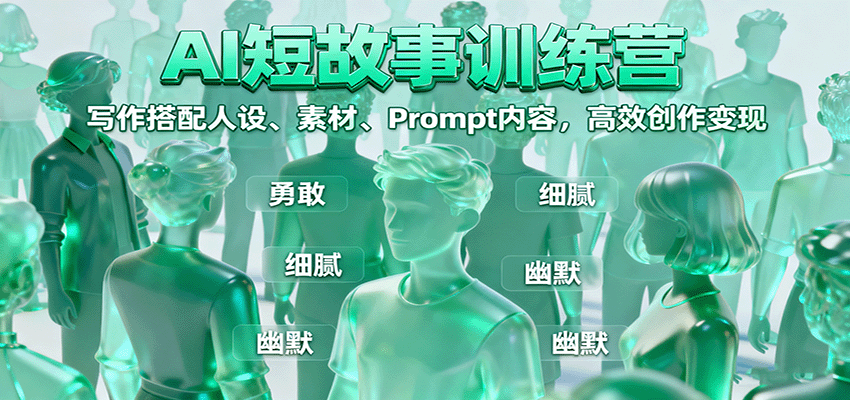 AI短故事训练营：写作搭配人设、素材、Prompt内容，高效创作变现-立业有术