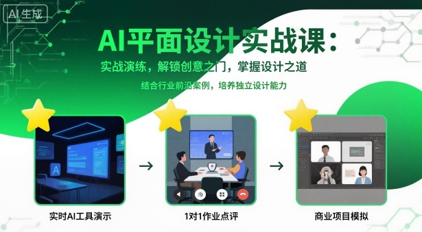 AI平面设计实战课，实战演练，解锁创意之门，掌握设计之道-立业有术