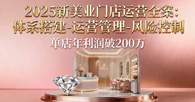 （16216期）2025新美业门店运营全案：体系搭建-运营管理-风险控制，单店年利润破200万-立业有术