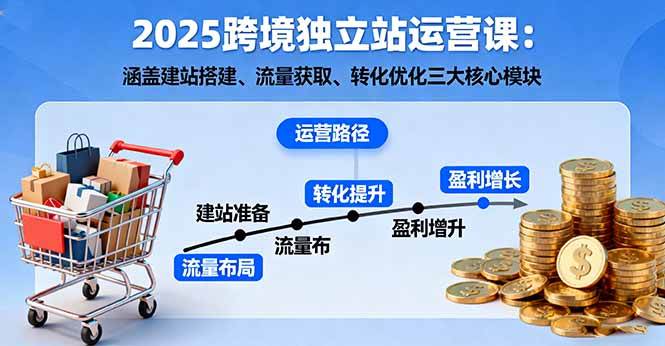 （16211期）2025跨境独立站运营课：涵盖建站搭建、流量获取、转化优化三大核心模块-立业有术
