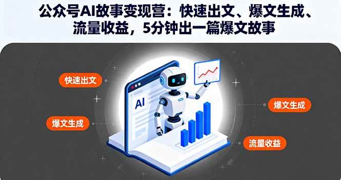 （16201期）公众号AI故事变现营：快速出文、爆文生成、流量收益，5分钟出一篇爆文故事-立业有术