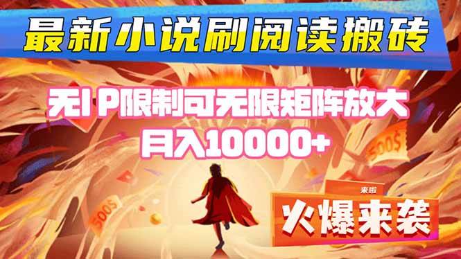 （16237期）小说阅读搬砖单机每天收益200-400+ 无IP限制可无限矩阵放大 —-立业有术