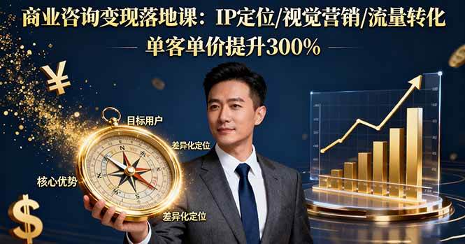 （16249期）商业咨询变现落地课：IP定位/视觉营销/流量转化，单客单价提升300%-立业有术