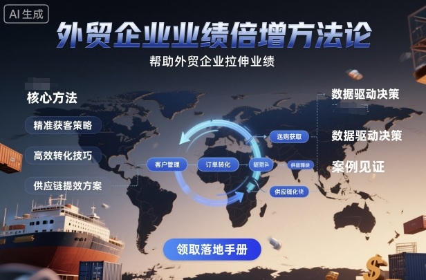 外贸企业业绩倍增方法论，帮助外贸企业拉伸业绩-立业有术