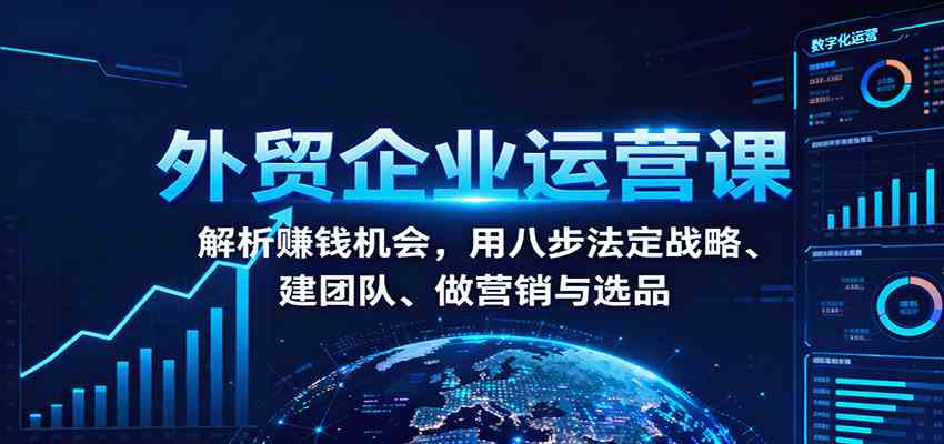 外贸企业运营课：解析赚钱机会，用八步法定战略、建团队、做营销与选品-立业有术