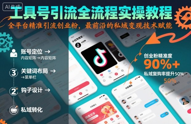 工具号引流全流程保姆级实操教程，全平台精准引流创业粉，最前沿的私域变现技术赋能-立业有术