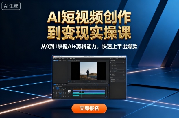 AI短视频创作到变现实操课，从0到1掌握AI+剪辑能力，快速上手出爆款（更新10月）-立业有术