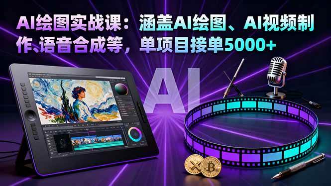 （16304期）AI绘图实战课：涵盖AI绘图、AI视频制作、语音合成等，单项目接单5000+-立业有术