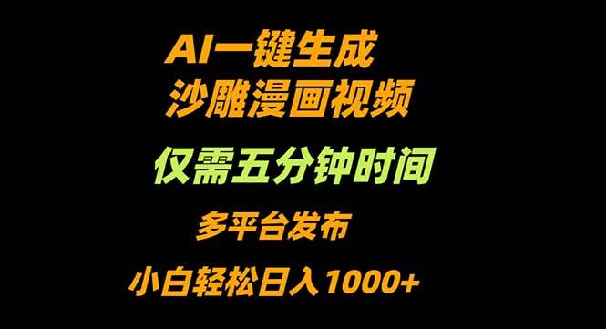 （16320期）AI一键生成沙雕动漫视频，只需5分钟，小白轻松日入1000+-立业有术
