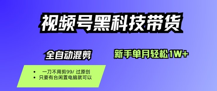 视频号黑科技短视频带货，新手一个月也1W+，纯搬运一刀不用剪，零投入【揭秘】-立业有术