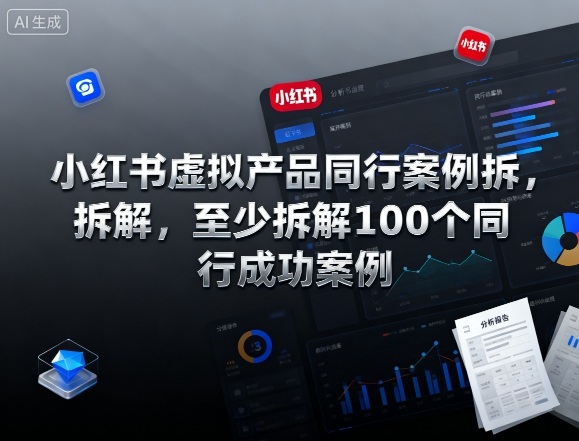 小红书虚拟产品同行案例拆解，至少拆解100个同行成功案例-立业有术