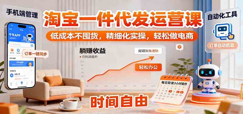淘宝一件代发运营课：低成本不囤货，精细化实操，轻松做电商-立业有术