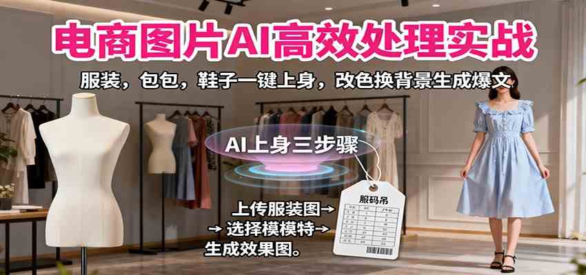 电商图片AI高效处理实战，服装，包包，鞋子一键上身，改色换背景生成爆文-立业有术