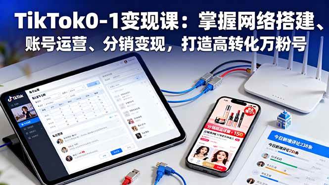 （16334期）TikTok0-1变现课：掌握网络搭建、账号运营、分销变现，打造高转化万粉号-立业有术