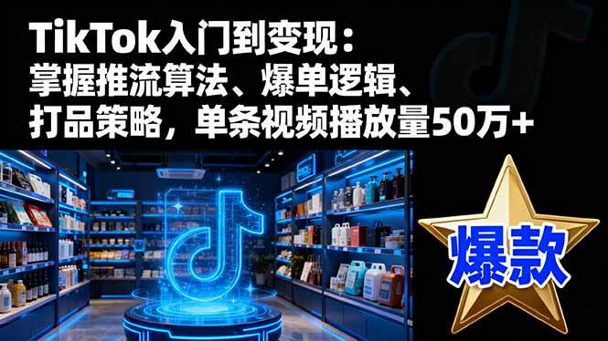 （16367期）TikTok入门到变现：掌握推流算法、爆单逻辑、打品策略，单条视频播放量50w-立业有术
