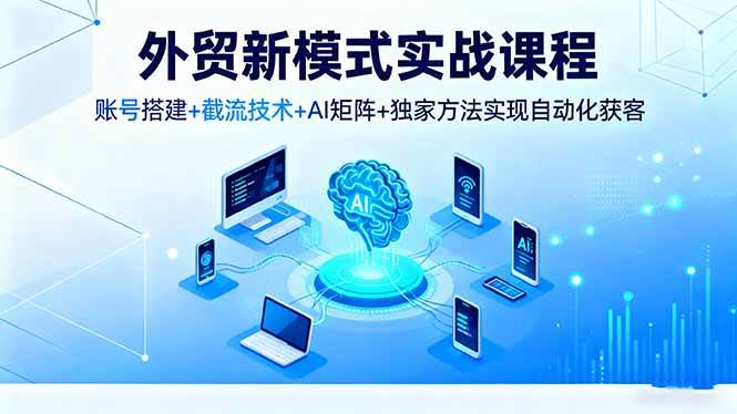 （16363期）外贸新模式实战课程，账号搭建+截流技术+AI矩阵+独家方法实现自动化获客-立业有术