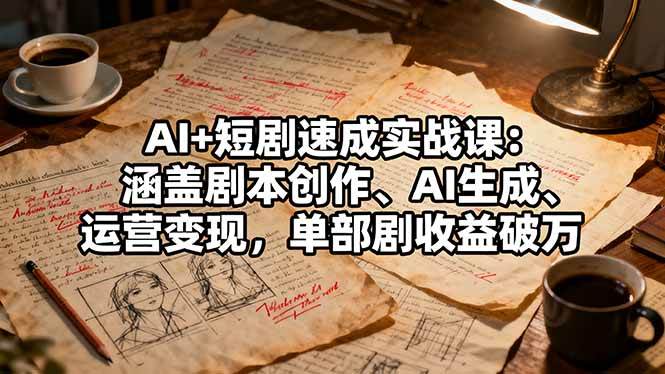 （16359期）AI+短剧速成实战课：涵盖剧本创作、AI生成、运营变现，单部剧收益破万-立业有术