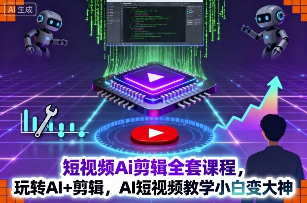 短视频Ai剪辑全套课程，玩转AI+剪辑，AI短视频教学小白变大神-立业有术