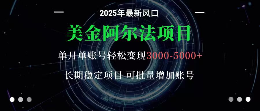 美金阿尔法项目：一部手机每天只需10分钟，轻松稳定赚美元-立业有术