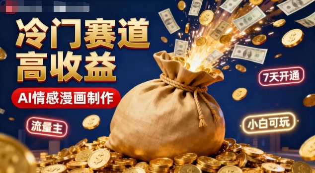 公众号冷门赛道，用AI做情感漫画，7天开通流量主，操作简单，小白可玩-立业有术