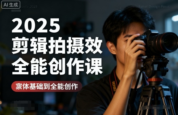 2025剪辑拍摄特效全能创作课，零基础到全能创作-立业有术