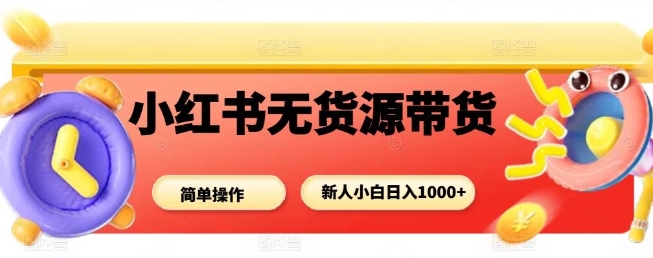 小红书无货源带货项目，简单无脑，新人小白日入多张-立业有术
