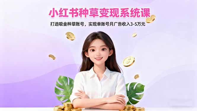 （16468期）小红书种草变现系统课：打造吸金种草账号，实现单账号月广告收入3-5万元-立业有术