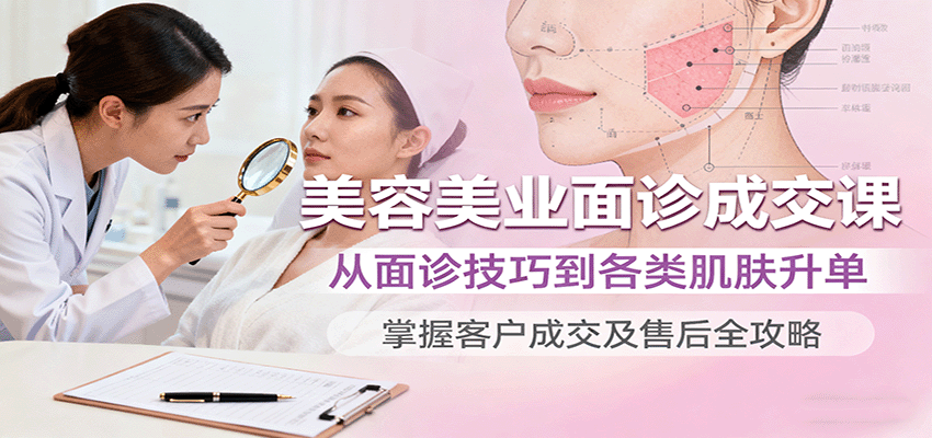 美容美业面诊成交课，从面诊技巧到各类肌肤升单，掌握客户成交及售后全攻略-立业有术