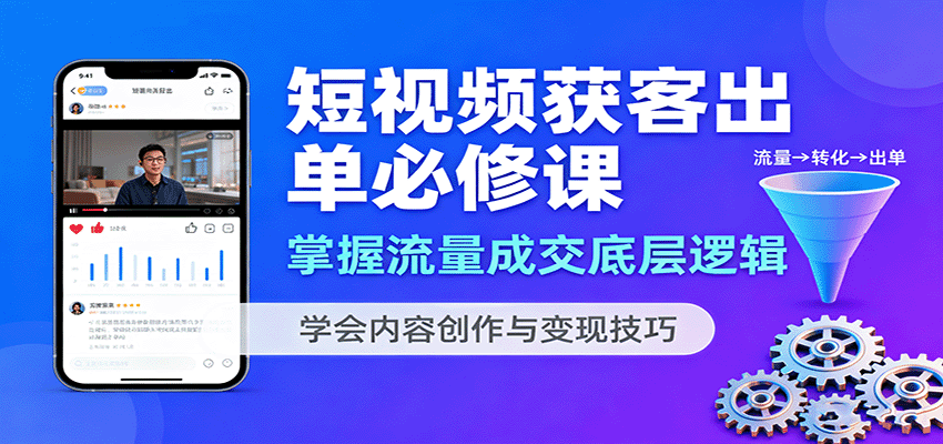 短视频获客出单必修课：掌握流量成交底层逻辑，学会内容创作与变现技巧-立业有术