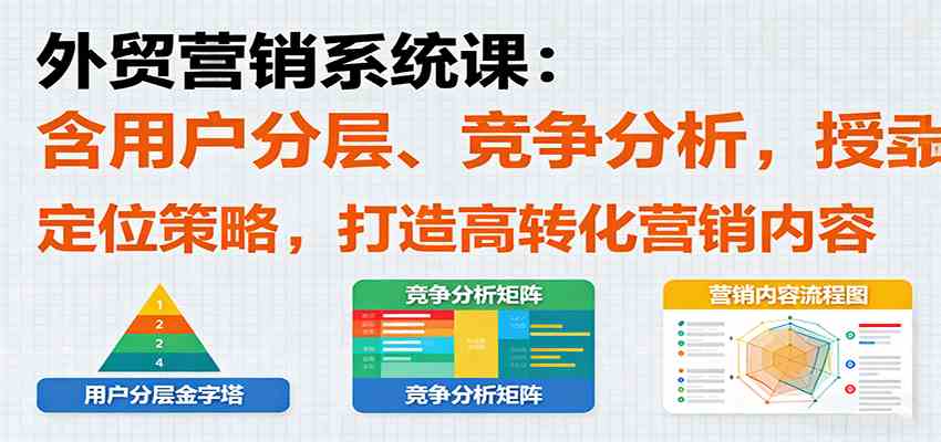 外贸营销系统课：含用户分层、竞争分析，授卖品、定位策略，打造高转化营销内容-立业有术