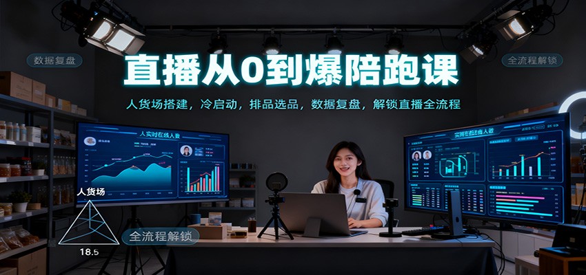 直播从0到爆陪跑课：人货场搭建，冷启动，排品选品，数据复盘，解锁直播全流程-立业有术