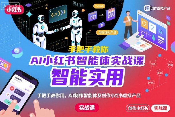 AI小红书智能体实战课，手把手教你用AI制作智能体及创作小红书虚拟产品，提效+内容商业化-立业有术