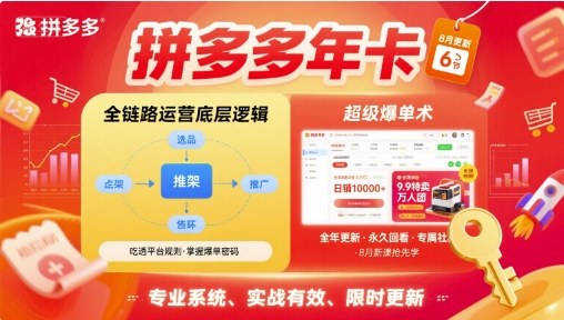 拼多多年卡，拼多多全链路运营底层逻辑，超级爆单术【更新10月】-立业有术