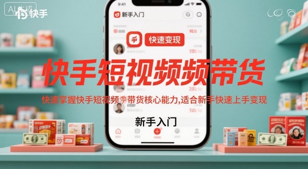 快手短视频带货，快速掌握快手短视频带货核心能力，适合新手快速上手变现-立业有术